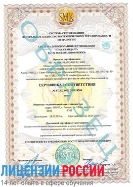 Образец сертификата соответствия Волжск Сертификат OHSAS 18001